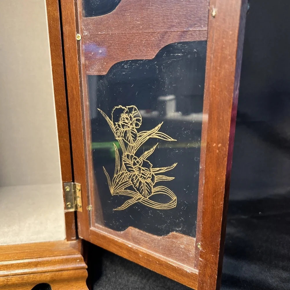 Vintage Tall Wooden 6 Drawer Jewelry Box/Organizer Necklace Hanger 11.5